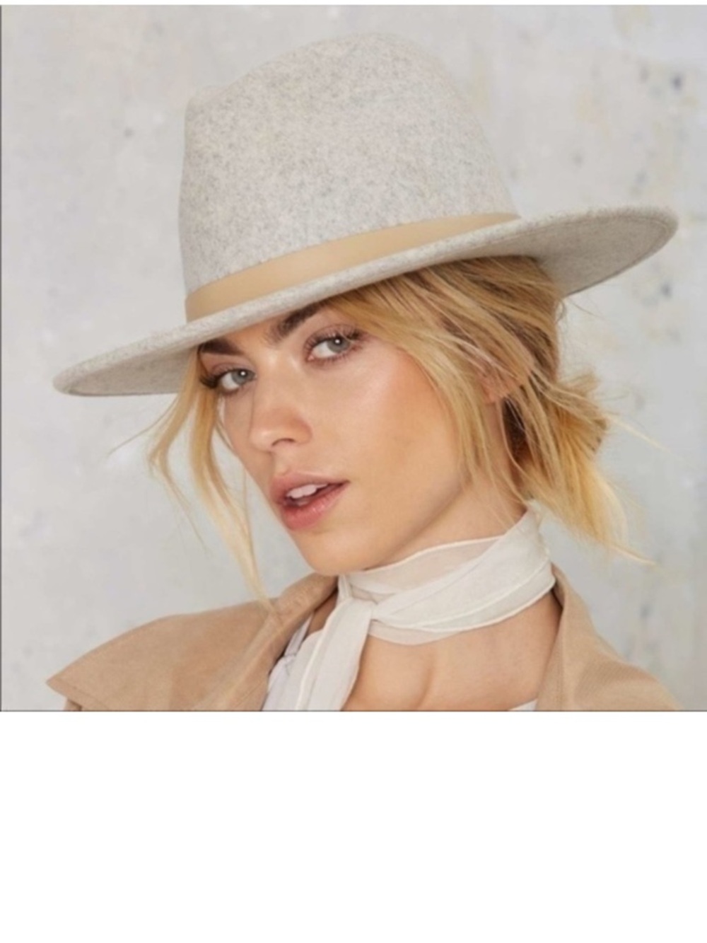 Lack Of Color Black Felt Wide-Brim Fedora with Leather Trim